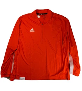 Adidas Coaches Shirt XL OrangeLong Sleeve Quarter Zip mens XL - Picture 1 of 4