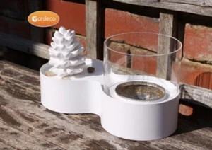 Gardeco Real Flame Gel Burner Pine Cone Feature - White - Picture 1 of 3