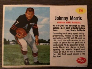 1962 Post Football #116 Johnny Morris #113 Willie Galimore, Chicago Bears - Picture 1 of 2