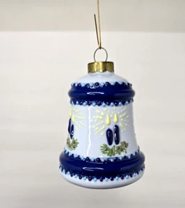 Adorno campana de cerámica estilo polaco con decoración de velas sin marca - Imagen 1 de 8