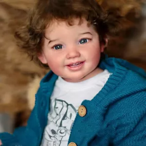 Handgefertigte 28 Zoll realistische Reborn Baby Puppe kurze Haare Kleinkind Junge fertig Puppe Spielzeug - Bild 1 von 4