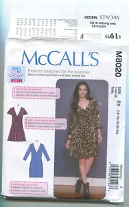 MCCALL'S M8020 MISSES' DRESSES W/ VARIATIONS SZ 14-22 UNCUT 2019 - Picture 1 of 3
