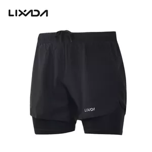 Lixada Pantaloncini da Corsa Uomo 2 in 1 Asciugatura Rapida Traspiranti Attivi con Fodera C6L4 - Foto 1 di 12