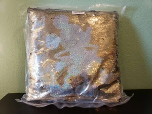 NWT Disney Mickey Sequined Cushion Gold/Black Japan Import - Picture 1 of 2