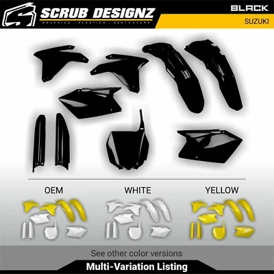 Kit de carrocería de plástico para motocross Suzuki RMZ450 2005 2006 negro/blanco Foto 1 de 4