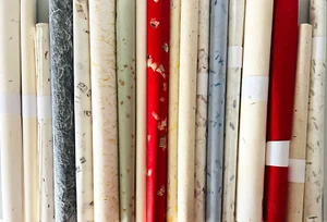 18+ Large Handmade Paper Pieces with Floral Inclusions & Bits of Paper - Picture 1 of 6