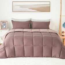 KASENTEX Plush Purple Comforter - Soft Warm Microfiber Down Alternative with Box