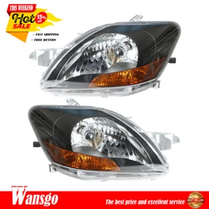 Faros faros carcasa negra izquierda+derecha para Toyota Yaris 2007-2012 halógeno - Imagen 1 de 7