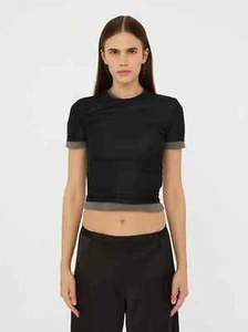 Christopher Esber Mesh Overlay Loophole Rib T-shirt - Size AU10 - Picture 1 of 5