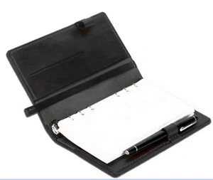 A6 loose leaf Writing note Notebook Retro Diary Notepad cow leather black Q405 - Picture 1 of 2