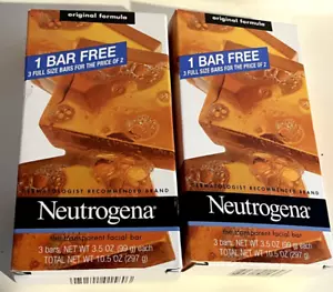 Neutrogena Transparent Facial Bar Soap - 2pk of 3 bars -Original Formula New - Picture 1 of 2