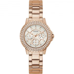 Neu Guess Crown Jewel Roségold Multi Zifferblatt Kristall 24 Stunden Tag & Datum Uhr - Bild 1 von 12