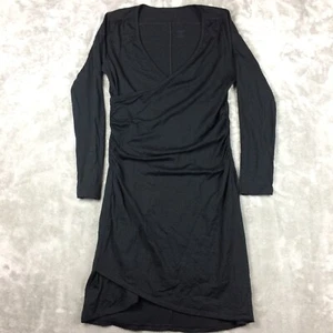 Icebreaker Aria Dress Womens Medium 100% Merino Wool Faux Wrap Long Sleeve - Picture 1 of 13