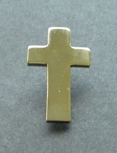 CHAPLAIN CHRISTIAN CROSS RELIGIOUS GOLD COLORED LAPEL PIN BADGE 1 INCH - Picture 1 of 1