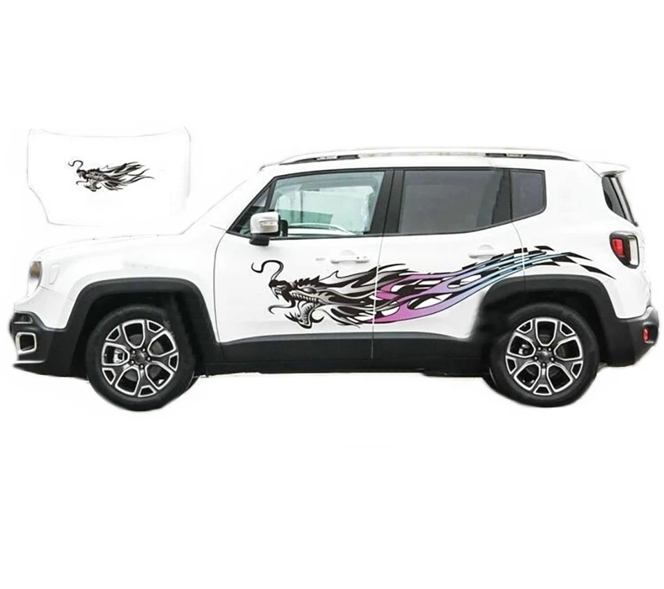 Graphics Dragon Car Hood Side Sticker For Jeep Renegade Compass Bonnet Decals - Изображение 1 из 3