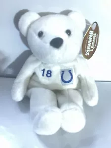 NUOVO 1999 PEYTON MANNING # 18 SALVINO’S BAMMERS NFL WHITE ELITE BEANIE BEAR con TAG - Foto 1 di 2