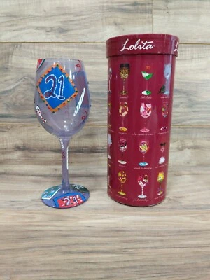 Lolita Pintado à Mão com Strass Martini Copo "21" Love my Wine com Caixa - Imagem 1 de 4