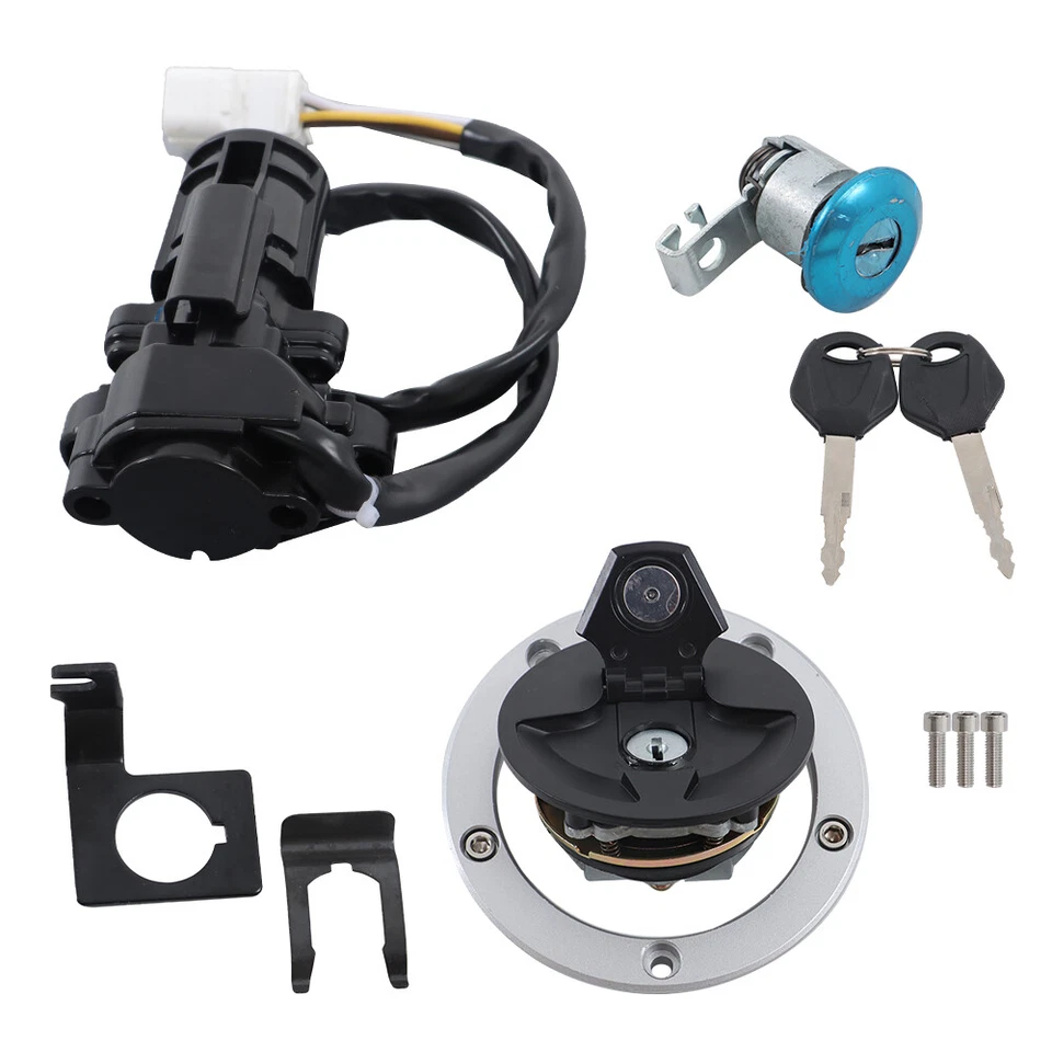 Juego de llaves de bloqueo de asiento interruptor de encendido tapa de gas combustible para Kawasaki Z1000 Z 1000 10-16 Foto 1 de 4