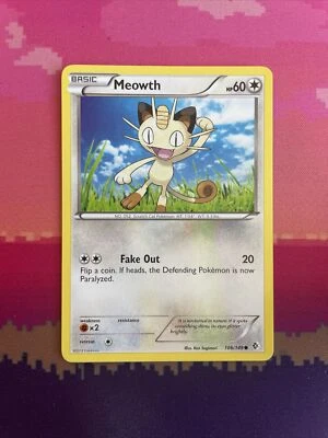 Pokemon Card Meowth Boundaries Crossed Common 106/149 Near Mint  - Image 1 of 2