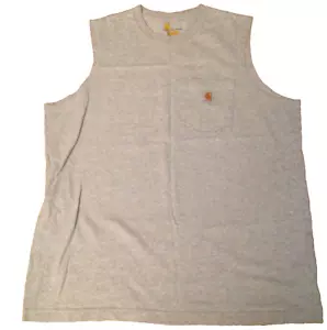 CARHARTT CANOTTA RELAXED FIT UOMO L GRIGIA SENZA MANICHE TASCA ABBIGLIAMENTO DA LAVORO CAMICIA - Foto 1 di 12