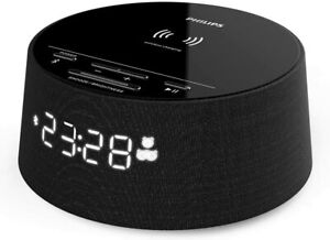 Philips Digital Wecker PR702 Bluetooth, kabelloses Qi-Ladegerät Sleep Timer USB