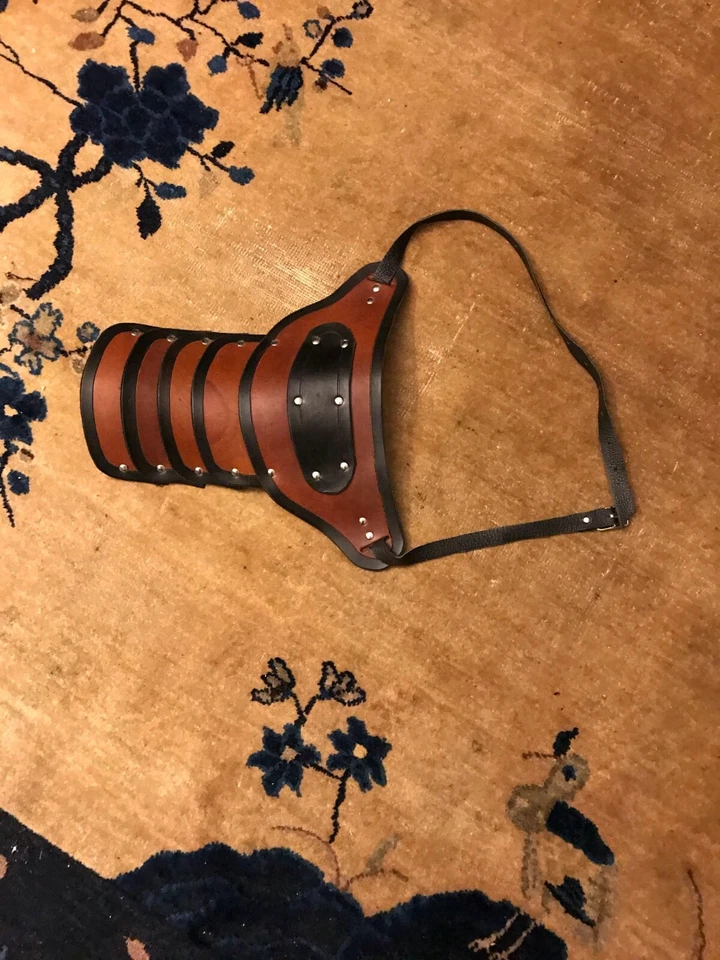 Protector de almohadilla de muslo para rodilleras de trabajo de cuero genuino para ciclistas de colección Foto 1 de 3