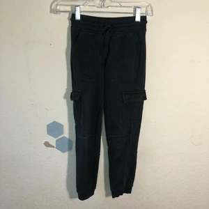 Wonder Nation Pants Boys Size S 6/7 Black Cargo Cotton Blend Elastic Waist - Picture 1 of 8