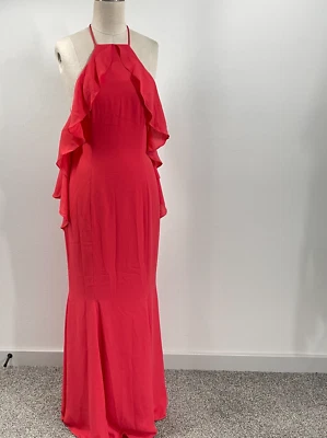 Vestido Fame and Partners Mujer EE. UU. 6 Coral Quásar Volantes Vestido Caído Trasero Fiesta Foto 1 de 4