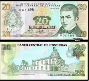 2006 Honduras 20 Lempiras P-100 UNC NEW Banknote - Picture 1 of 2