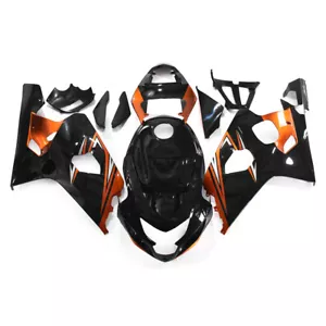 Bodywork For Suzuki 2004 2005 GSXR600 GSXR750 K4 ABS Fairing Kit Black Orange - Picture 1 of 10