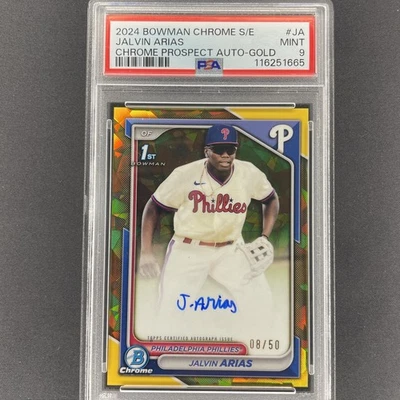 2024 Bowman Chrome Sapphire - Prospect Auto - Jalvin Arias #CPA-JA Gold /50 - Image 1 of 4