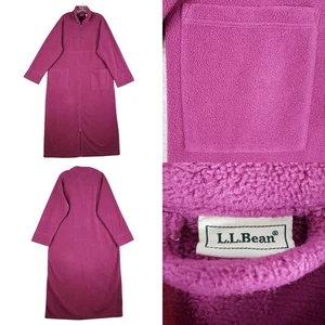 Accappatoio LL Bean pile full zip taglia donna taglia grande L tasche viola magenta - Foto 1 di 9