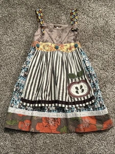 HTF Matilda Jane You & Me Percy Knot Apron Dress w/ Apple Appliqué Size 8 - Picture 1 of 6