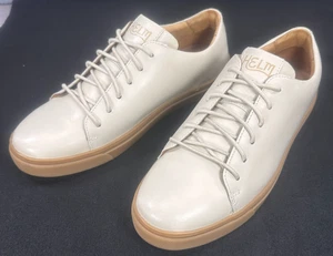 Helm The Xander Bone Color Leather Sneakers Shoes Brazil WORN 2X's Mens Size 9.5 - Picture 1 of 17