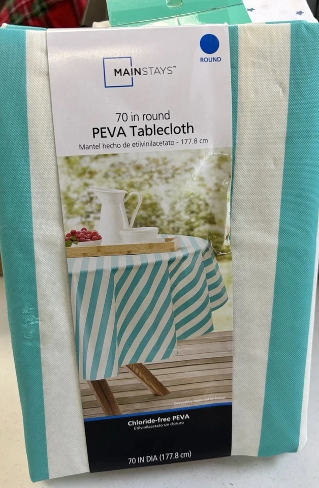 Mantel redondo PEVA Mainstays 70 pulgadas nuevo reutilizable  Foto 1 de 1