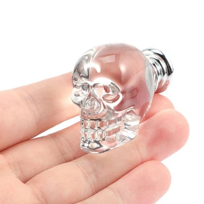 3pcs Delicate Glass Knob Handle Skull Head Handle Replacement Decorative Knobs - Image 1 of 4