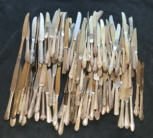 100 Silver Plate DINNER KNIFE  Silver plate Silverware Flatware for crafts - Picture 1 of 7