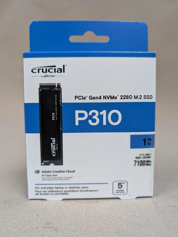 Crucial P310 1TB NVMe PCIe M.2 2280 SSD Solid State Drive CT1000P310SSD8