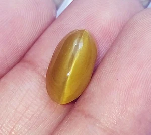 100% Natural Cat Eye 5.70 Ct Loose Gemstone With Certificate - Picture 1 of 6