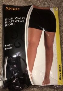 NIP Black High Waisted Shapewear Shorts Spirit Halloween Plus Sz 2X - Picture 1 of 3