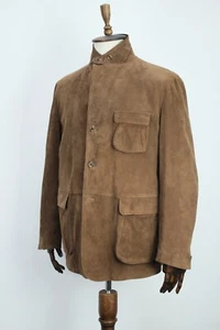 Lux CANTARELLI Brown Soft Suede Leather Jacket Coat 54IT 44US/UK - Picture 1 of 14