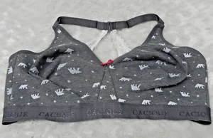 Women's 40DDD Grey Polar Bear Cacique Razor Back Lace Bra - Picture 1 of 4