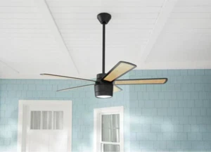 Unique 52" Tropical Wicker Ceiling Fan Remote Nautical Coastal Patio Porch Light - Picture 1 of 3