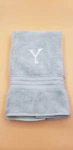 Pottery Barn Essential Porcelain Blue 650-Gram Hand Towel 20x30 inches Mono "Y" - Picture 1 of 5