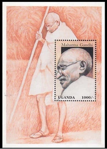 UGANDA - 1997 MAHATMA GANDHI - SOUVENIR SHEET - MINT NH - Picture 1 of 4