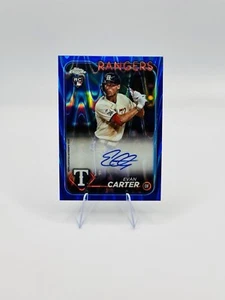 2024 Topps Chrome - Rookie Autographs Blue RayWave Refractor #RA-EC Evan Carter - Picture 1 of 2