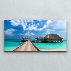 Photo Picture Glass Print Home Decoration 100x50 Maldives Resort Tropical