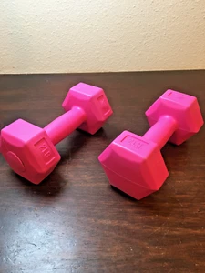 Juego de entrenamiento rosa RBX de 2, 2 lb de pesas de gran tamaño manual (4 libras), - Imagen 1 de 5
