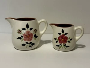 Jarra y crema Stangl Pottery Wild Rose - Imagen 1 de 13