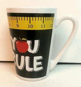 Lehrer große Tasse Tasse "YOU RULE" Apfel & Gelb Maßband Dan Dee Intrnatl - Bild 1 von 6
